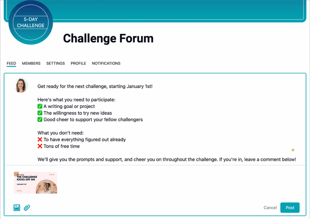 Screenshot of posting in CommunityAlly - AccessAlly Screenshot of posting in CommunityAlly