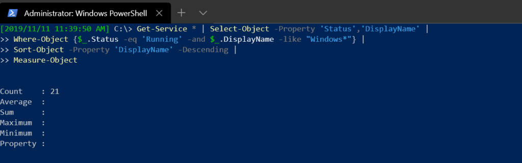 Finding the number of objects returned with Measure-Object