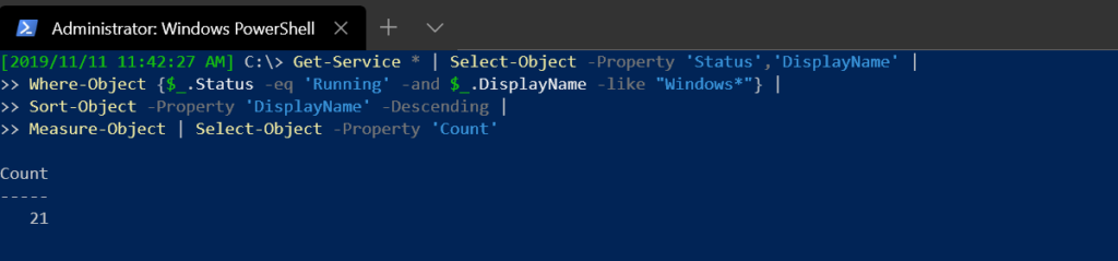 Only returning the count property