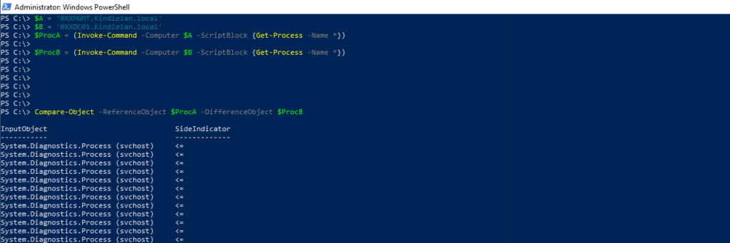 Running Compare-Object