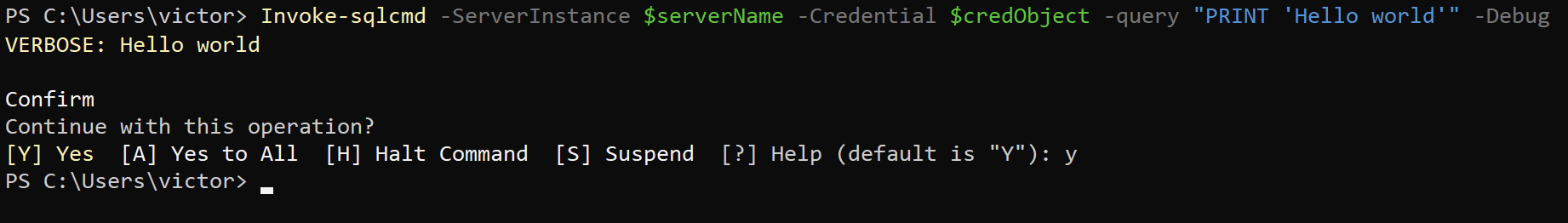 Connecting to the SQL server using a secure password