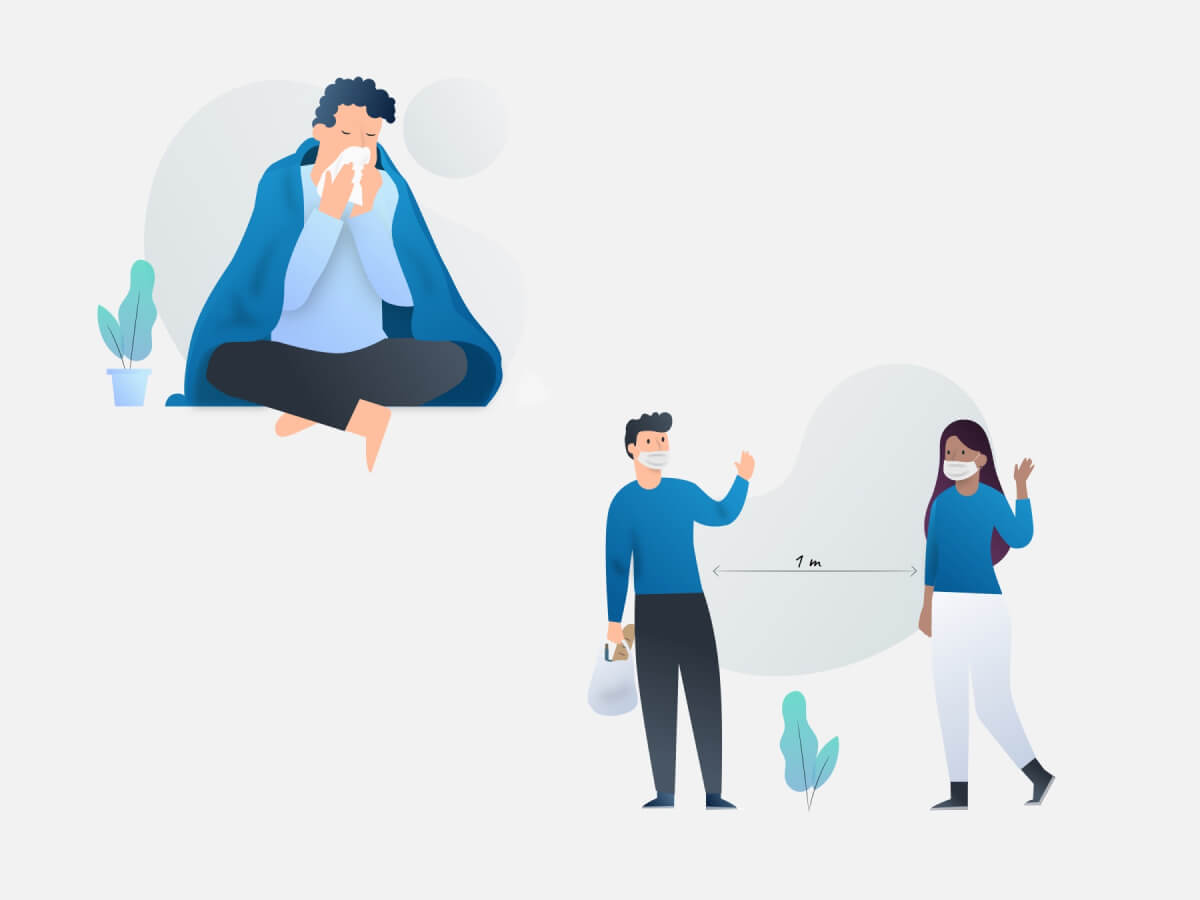 Coronavirus Illustrations for Adobe XD