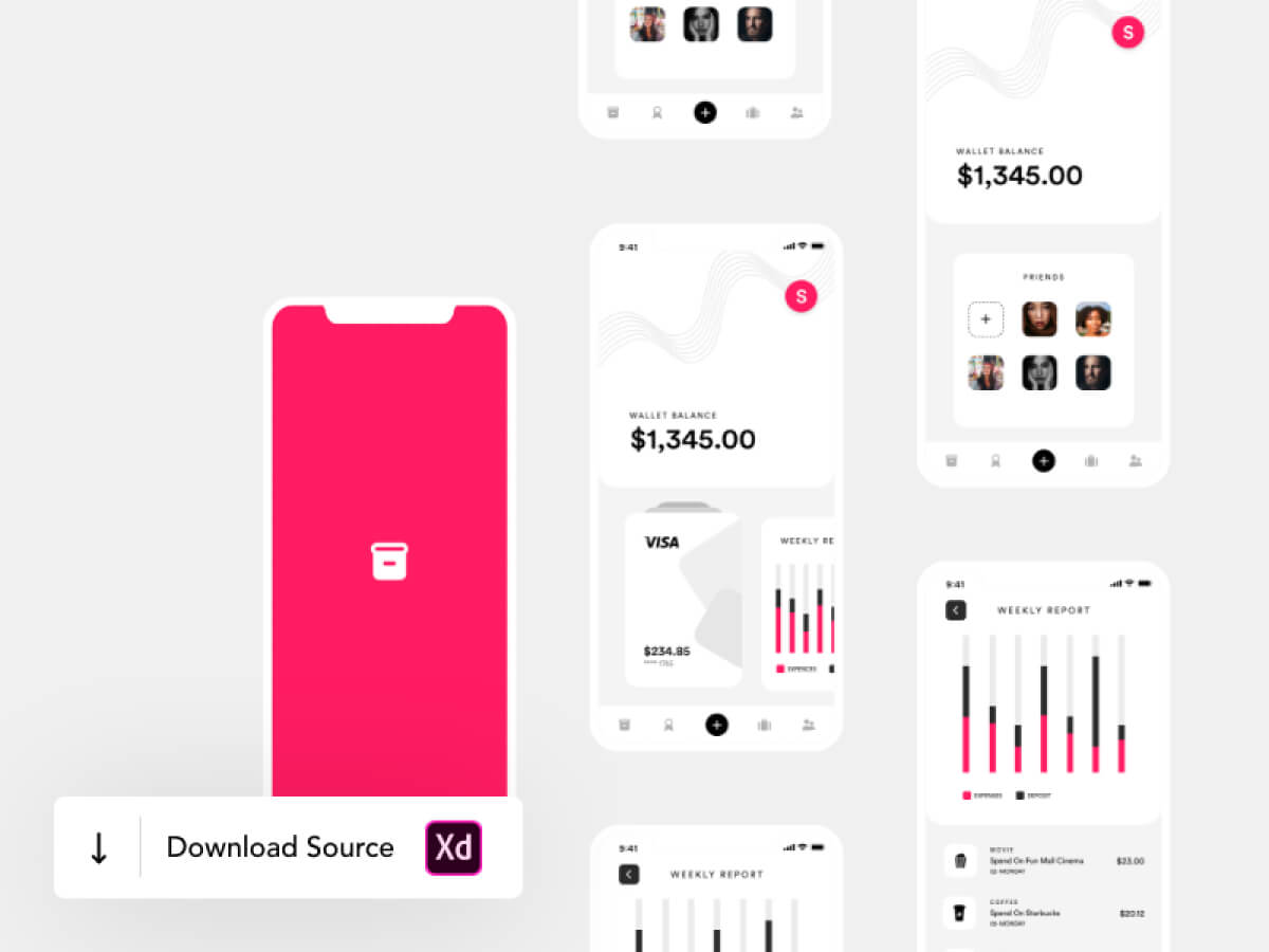Wallet Mobile Adobe XD App UI Kit