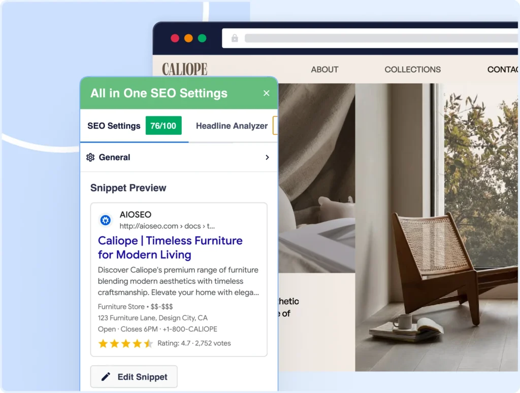 See Google snippet previews when working in the Avada Builder.