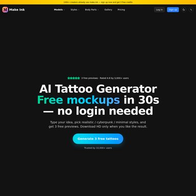 Make Ink - Music & Audio Generation AI Tool Screenshot