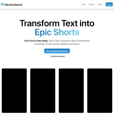 Heroic Shorts - Video AI Tool Screenshot