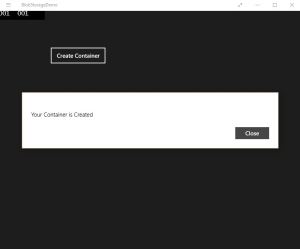 Successfully created a container.