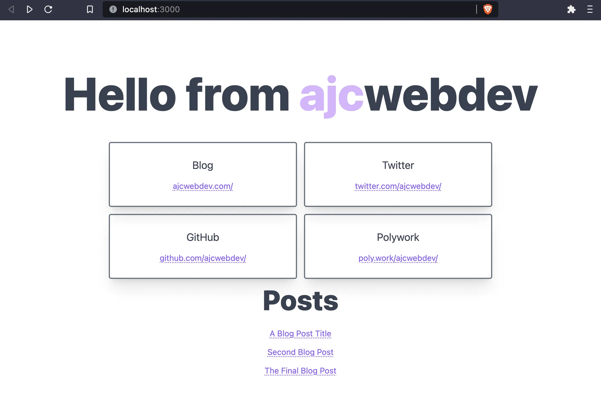 11 - Homepage with blog post titles