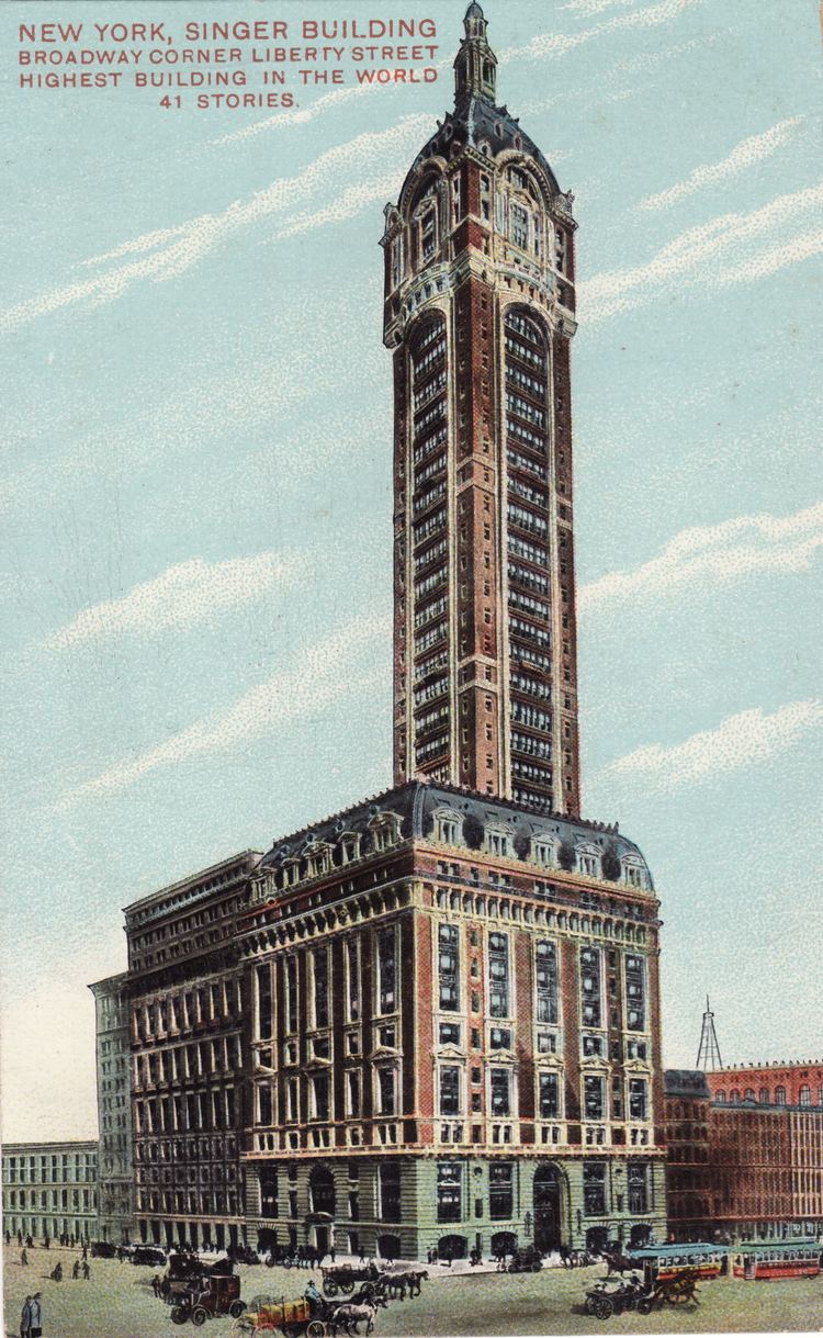 Singer Building The Singer Building Tallest In New York Tallest In The World