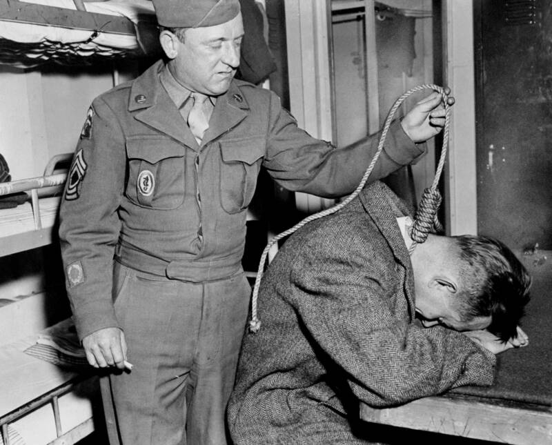 Woods Demonstrating A Hanging Technique For The Press