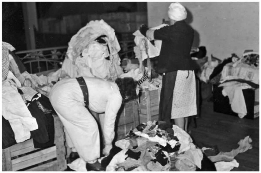 Jewish Prisoners Sorting Clothing