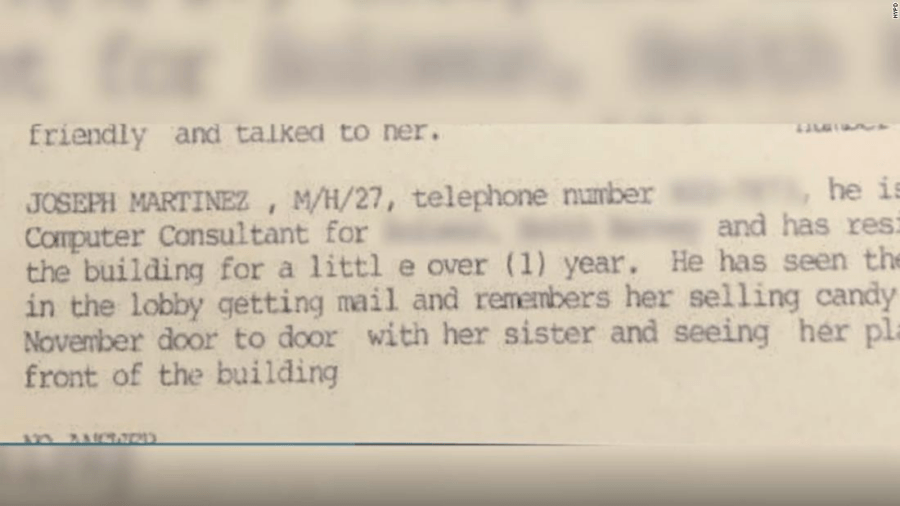 Police Notes On Joseph Martinez