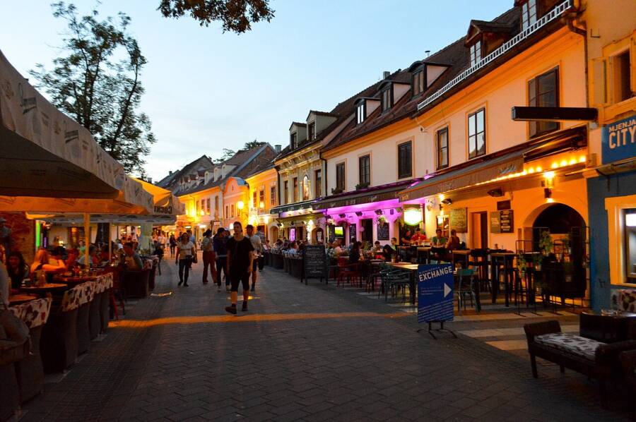 Bustling Street In Zagreb