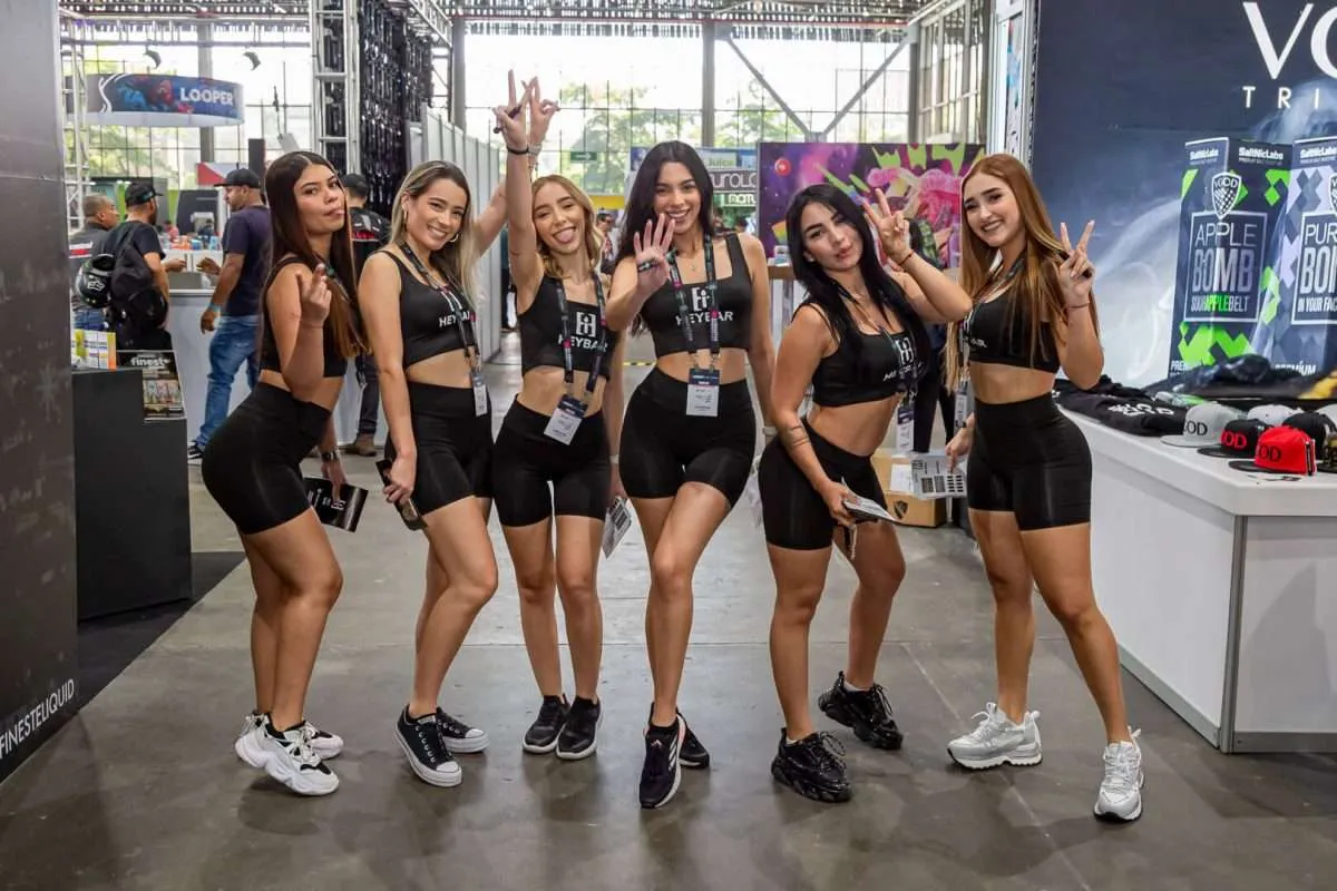 booth models at our Medellin, Colombia show