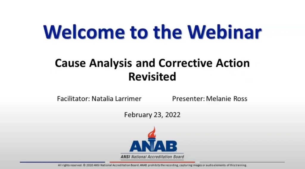 Cause Analysis and Corrective Action Revisited