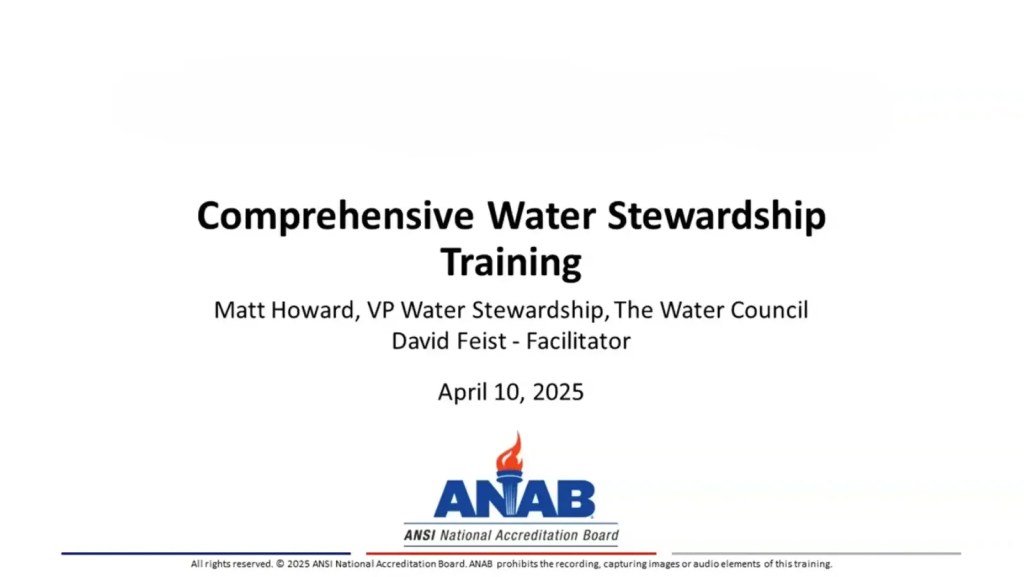 Water Stewardship Webinar