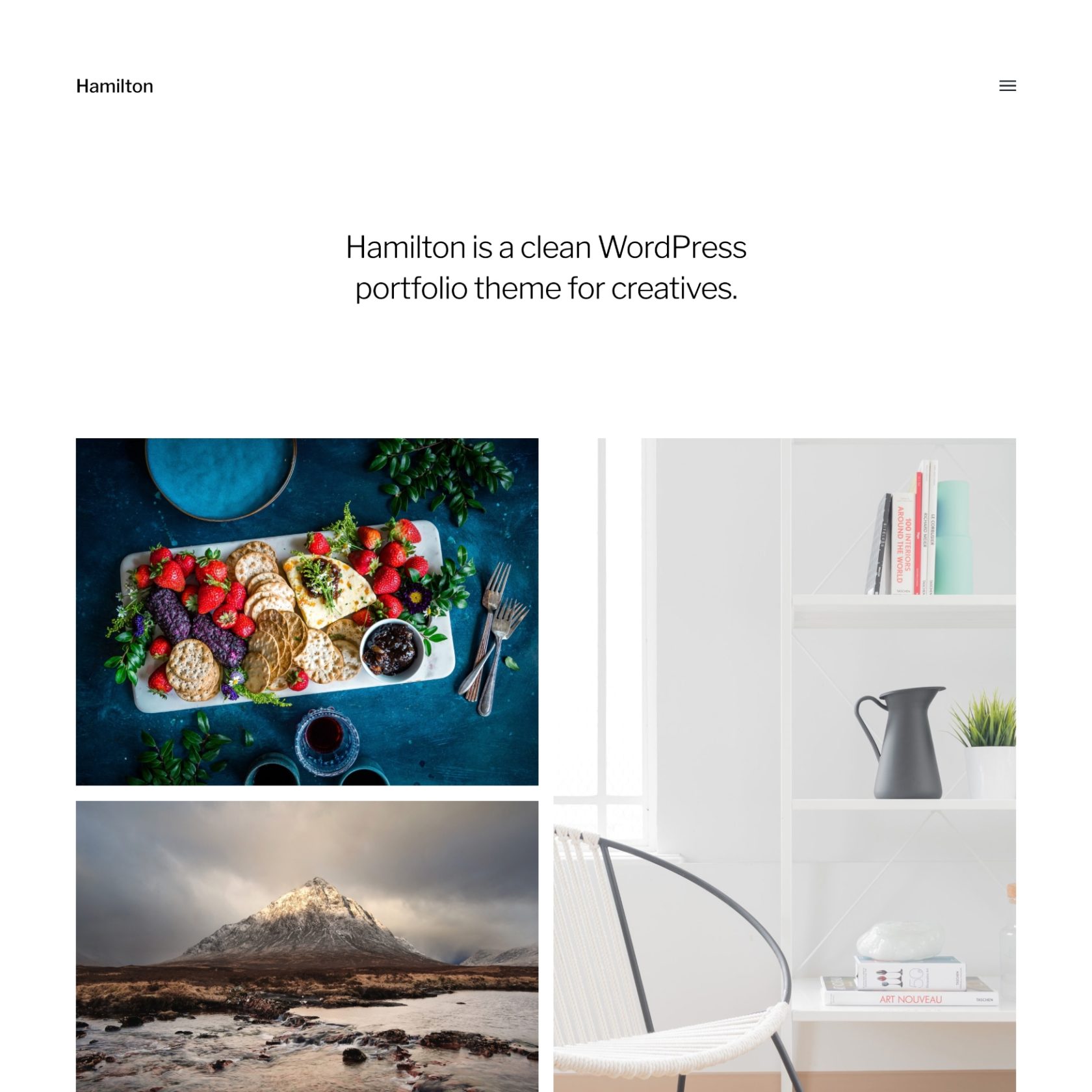 The free Hamilton WordPress theme.