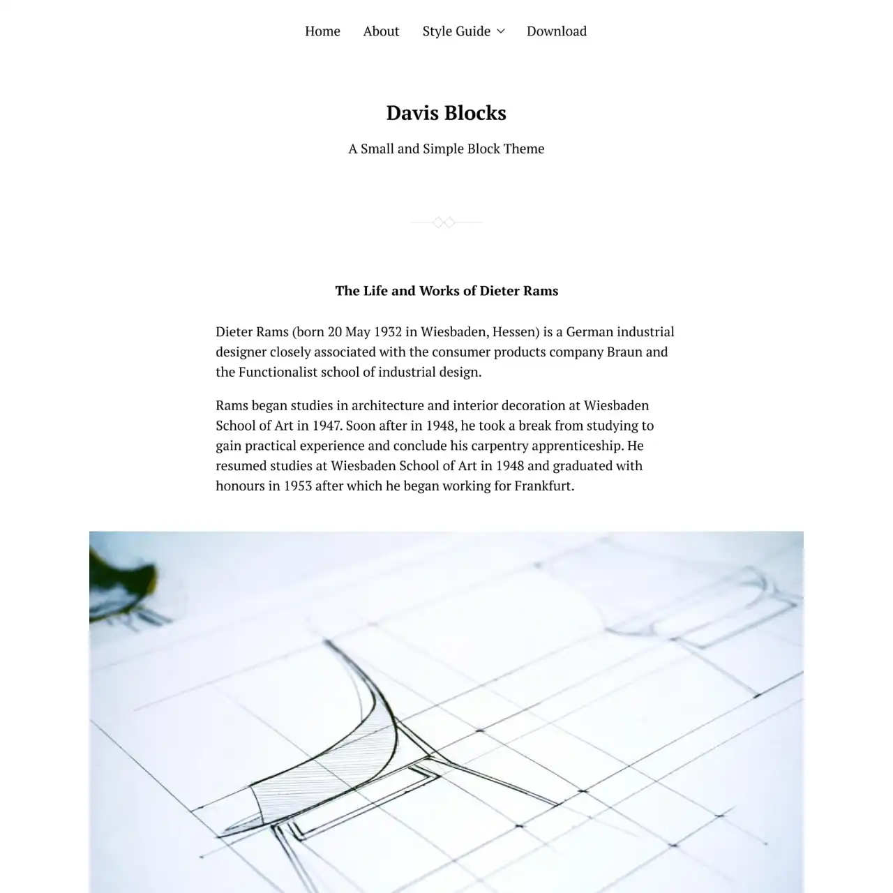The free Davis Blocks WordPress theme.