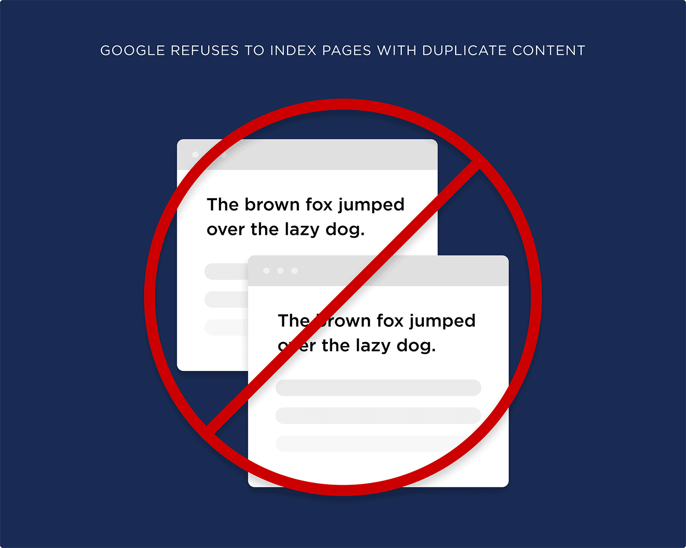 Google refuses to index pages with duplicate content Google refuses to index pages with duplicate content