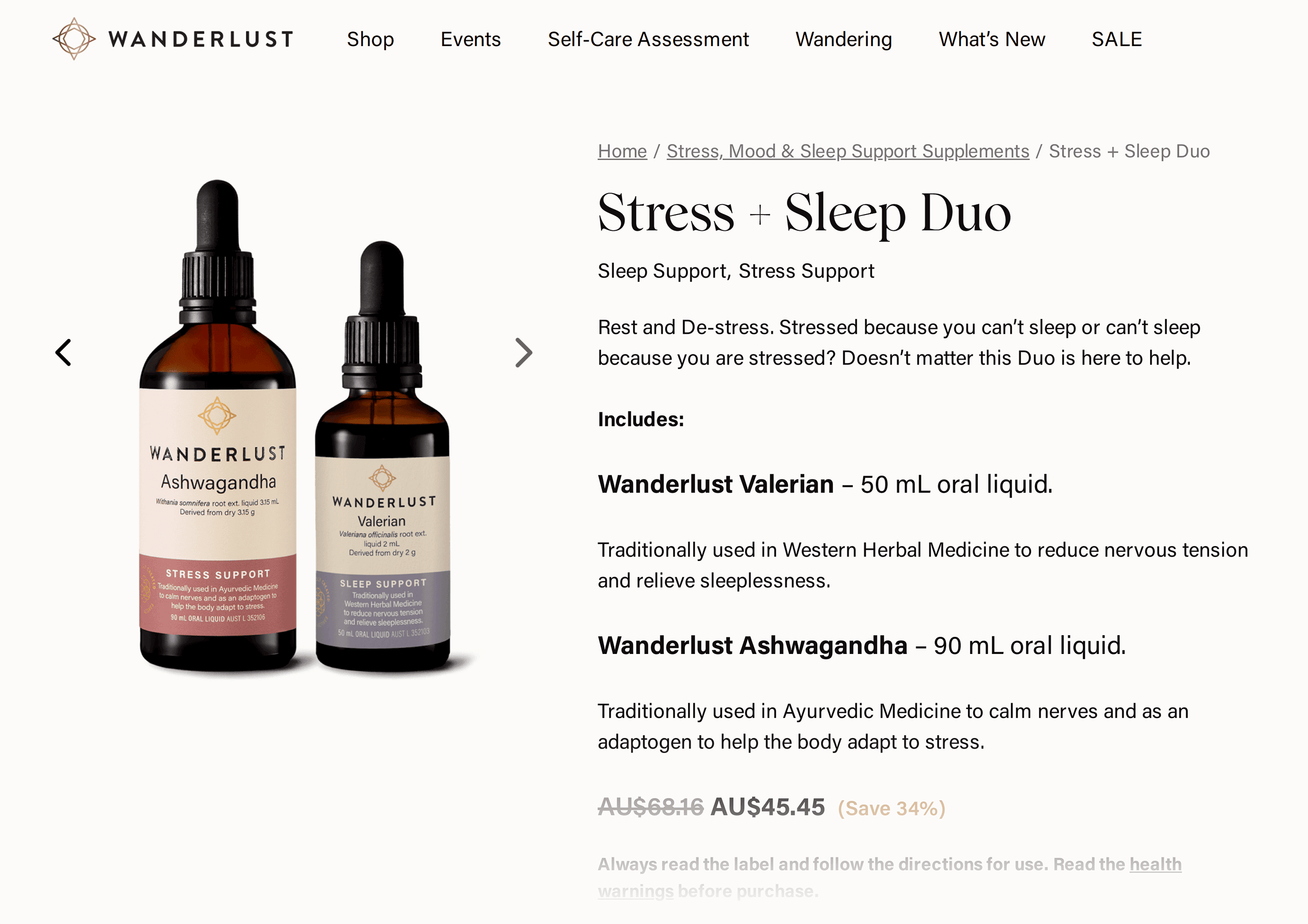 Wanderlust – Stress + Sleep Duo Wanderlust – Stress + Sleep Duo