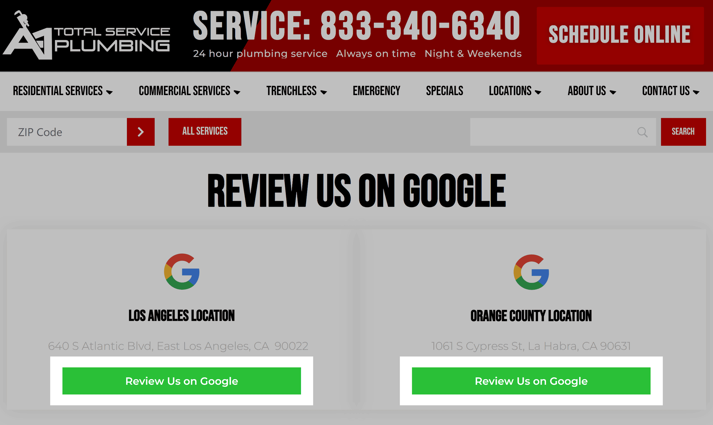 Total Service Plumbing – Review page Total Service Plumbing – Review page