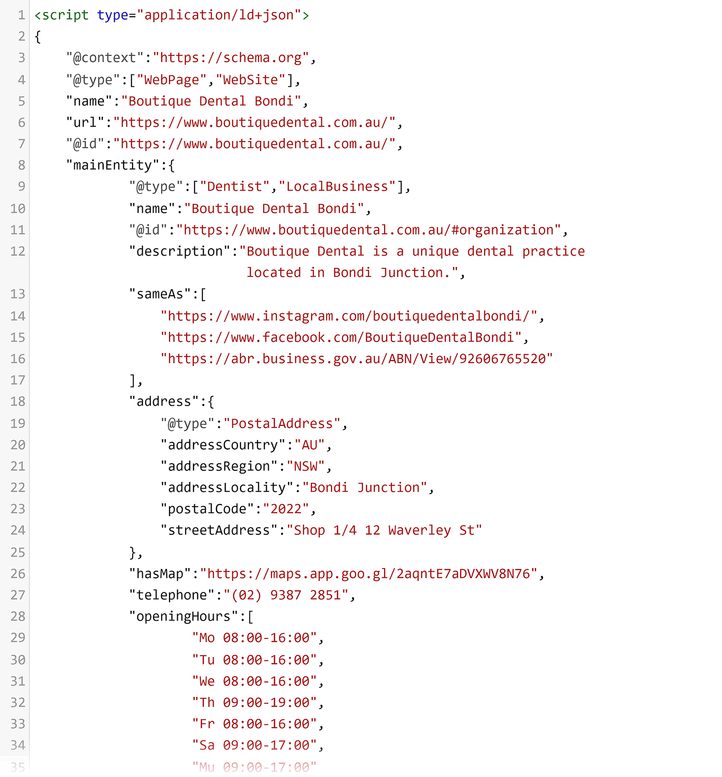 Schema Markup Code Schema Markup Code