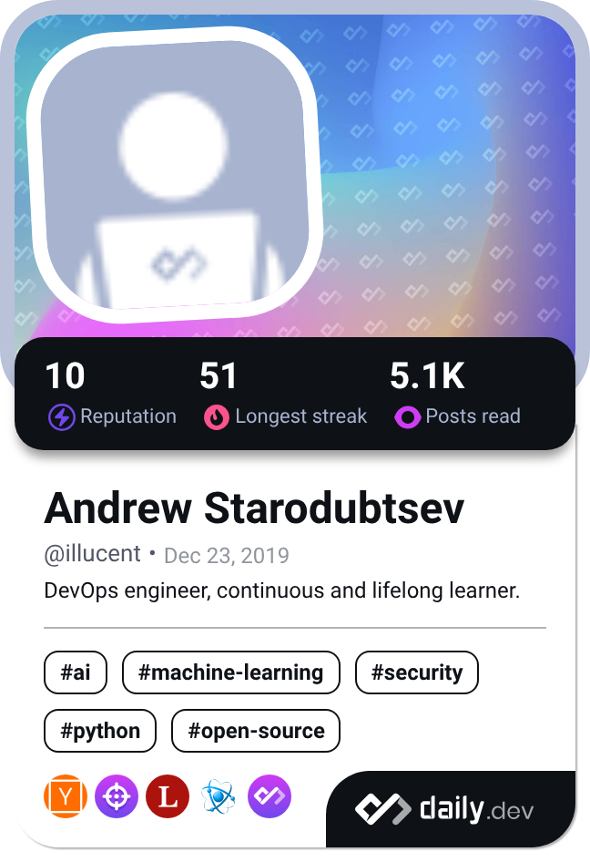 Andrew Starodubtsev's Dev Card