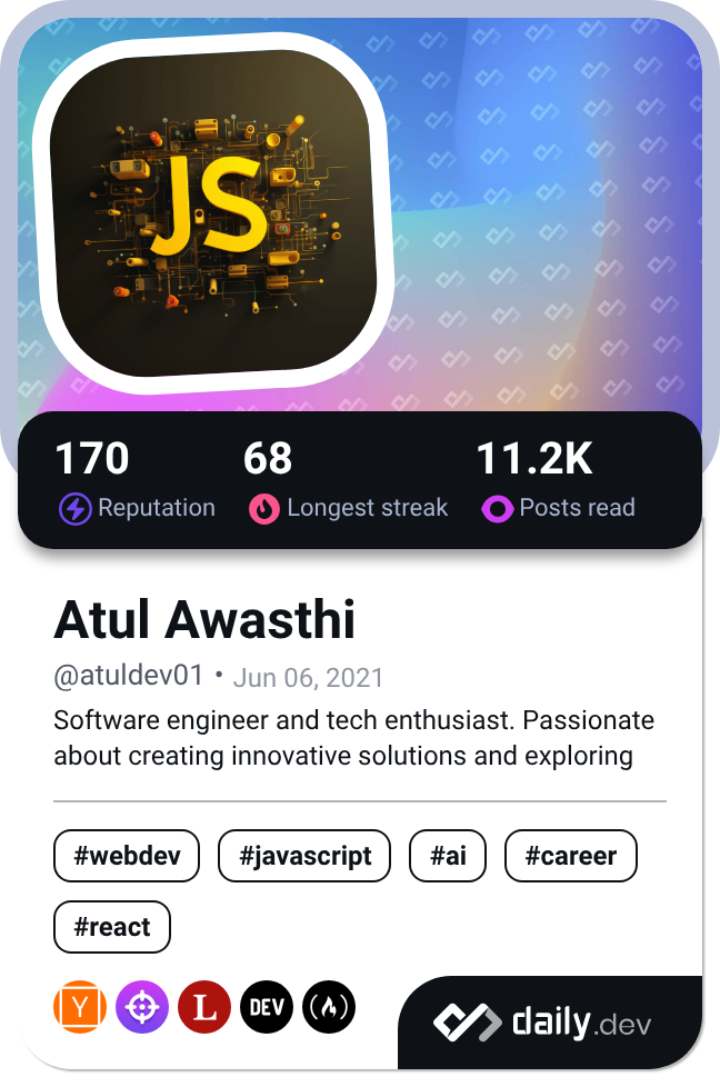 Atul Awasthi's Dev Card