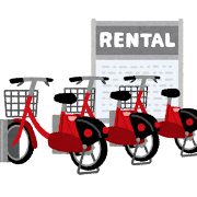 レンタサイクルのイラスト