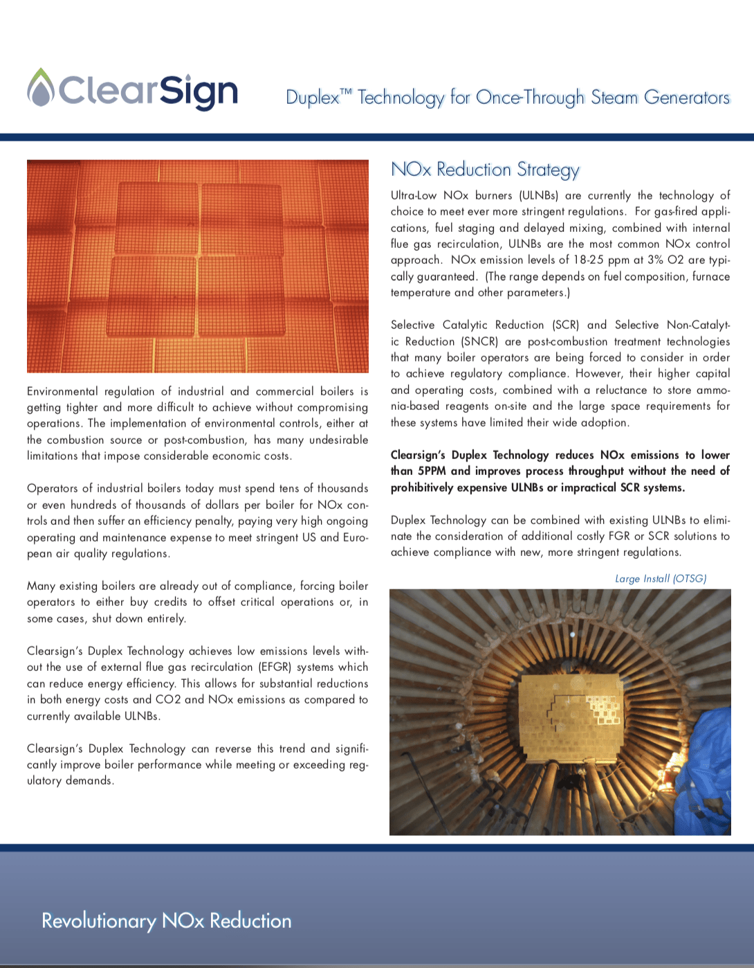 Duplex technology for once through steam generators