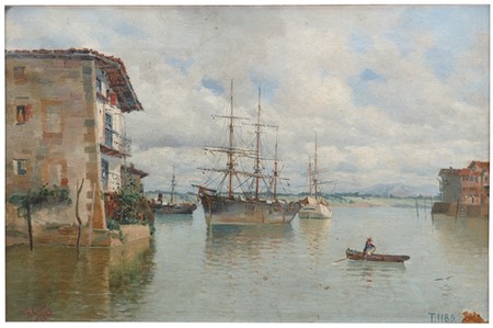 Paintings by Spanish marine artist Emilio Ocon y Rivas