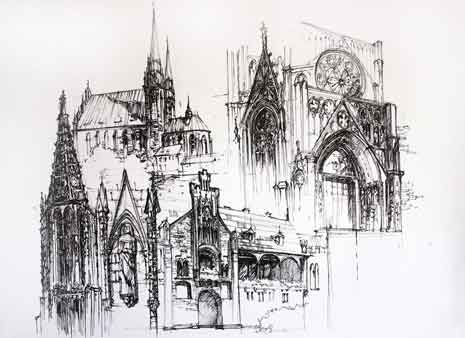 Gothic architecture sketch