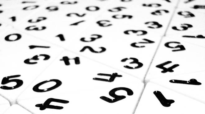 single digit numbers randomly displayed