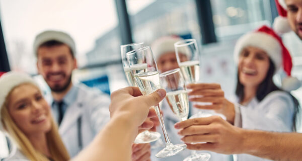 Merry Christmas and Happy New Year! Enjoying a work party.