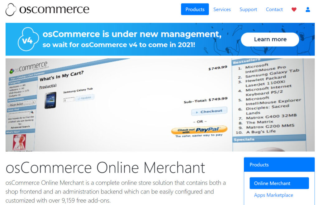 OsCommerce - open source eCommerce