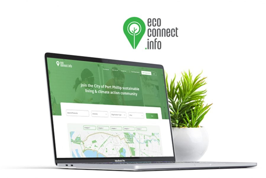 An image of a laptop showing the Eco Connect website