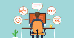 Person at the computer thinking about website usability testing