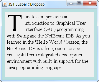 Swing/DropcapLabel screenshot