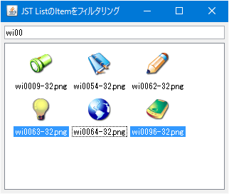 Swing/FilterListItems screenshot