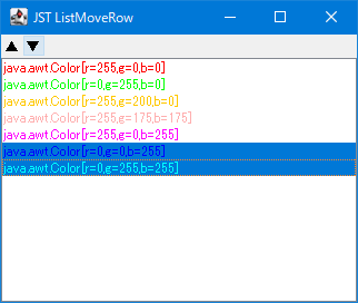 Swing/ListMoveRow screenshot