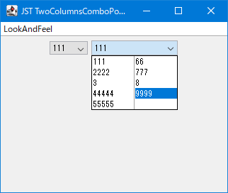 Swing/TwoColumnsComboPopup screenshot