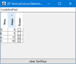 Swing/VerticalColumnTableHeader screenshot