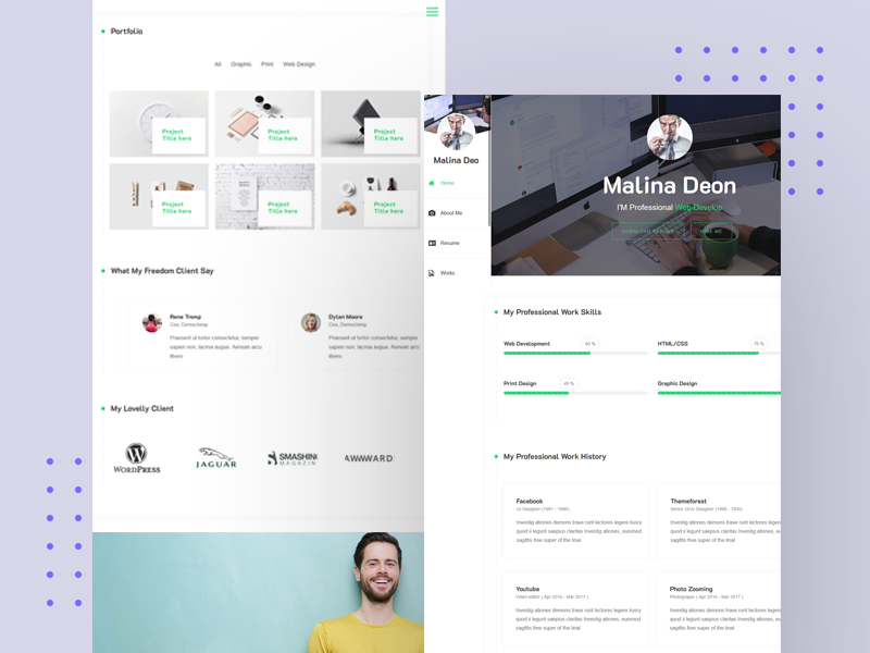 Personal CV Resume WordPress vCard Theme