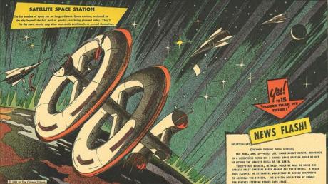 Closer Than We Think: Satellite Space Station - the first strip published on 12 january 1958