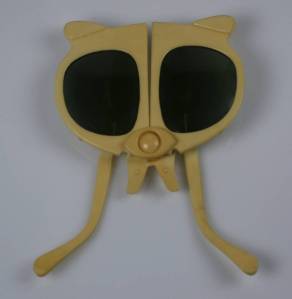When they are folded, they assume an oddly interesting appearance. Here the sunglasses take on an alien-like look.