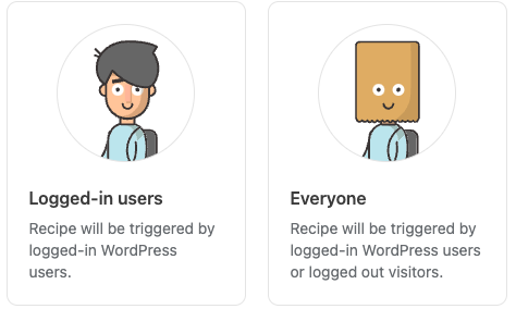 Logged-in vs. Everyone recipes