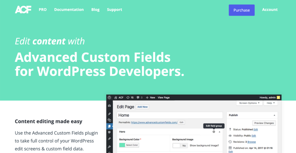 advanced-custom-fields-homepage