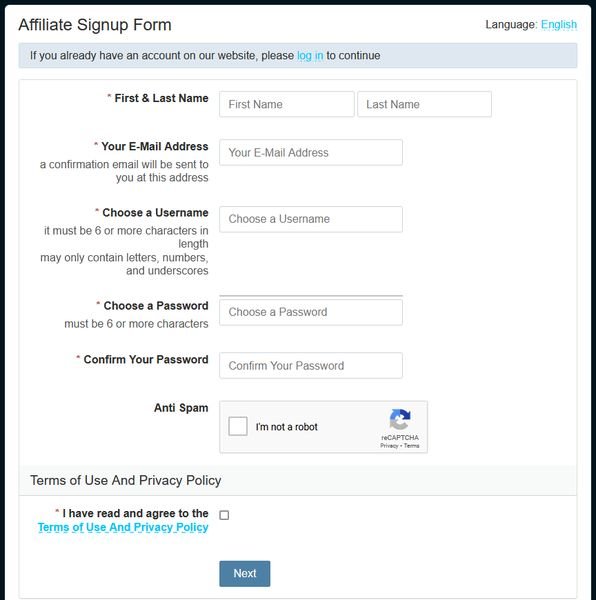 awplife affiliate signup page