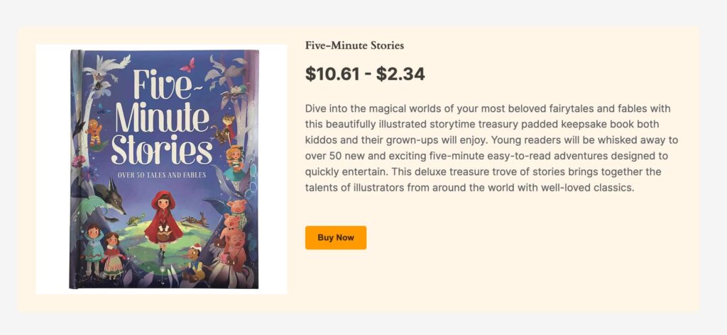 Single product template