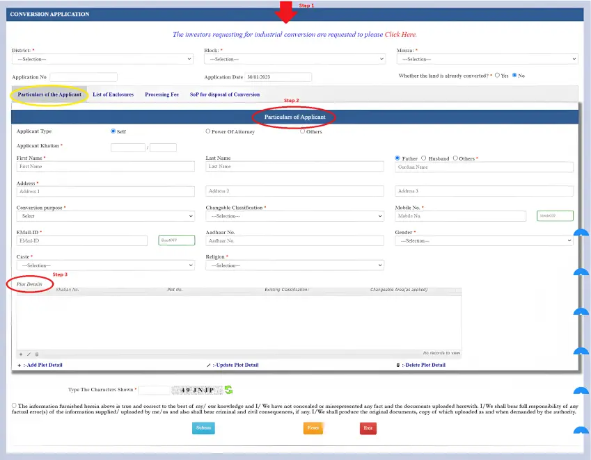 Land Conversion Application Process and Status Tracking
